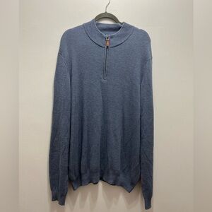 Nordstrom Cashmere Blend Zip Sweater in Blue XXL